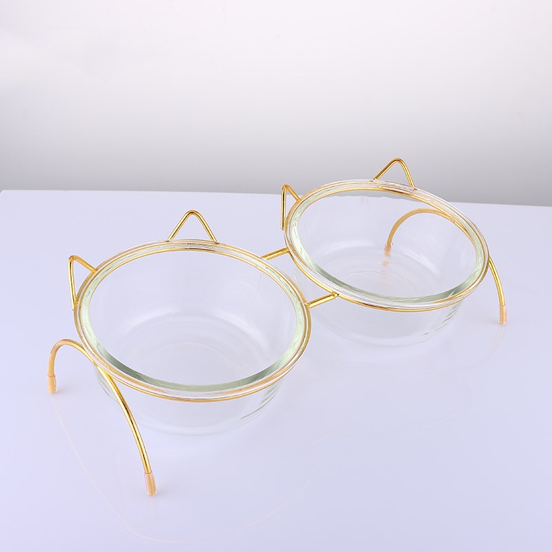 Glass Material Cat Glass Bowl Cat Bowl